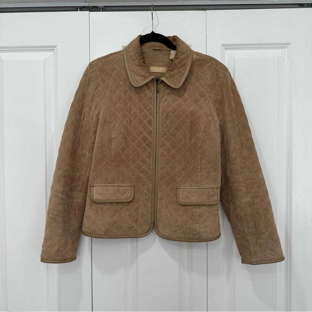 Kate Hill Quilted Suede Jacket 12P